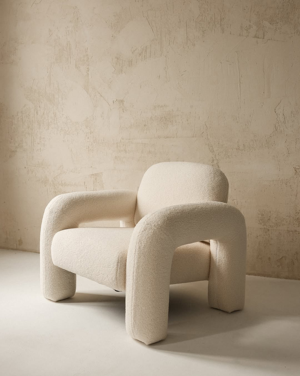 Butaca Valencia boucle blanco