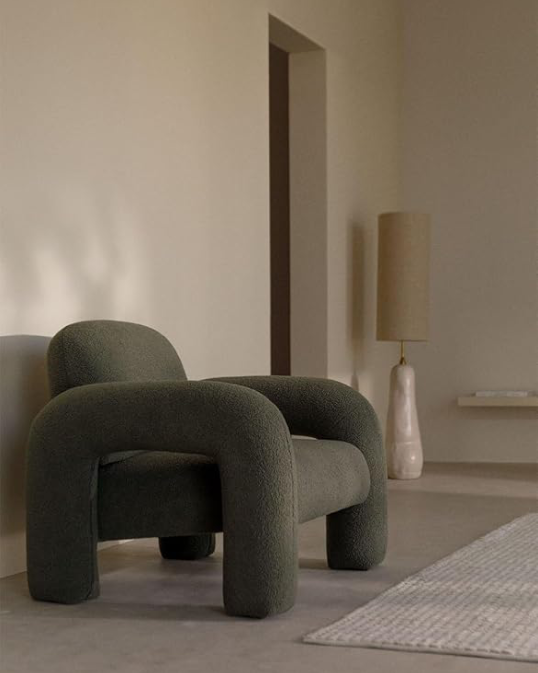 Butaca Valencia boucle blanco