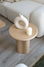 Mesa auxiliar Essi chapado en madera roble blanco