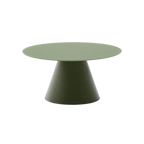 Mesa de centro Zeller acabado pintado verde con vidrio  Ø80 cm