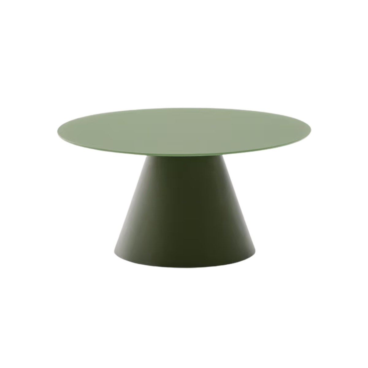 Mesa de centro Zeller acabado pintado verde con vidrio  Ø80 cm