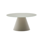 Mesa de centro Zeller acabado pintado beige con vidrio  Ø80 cm