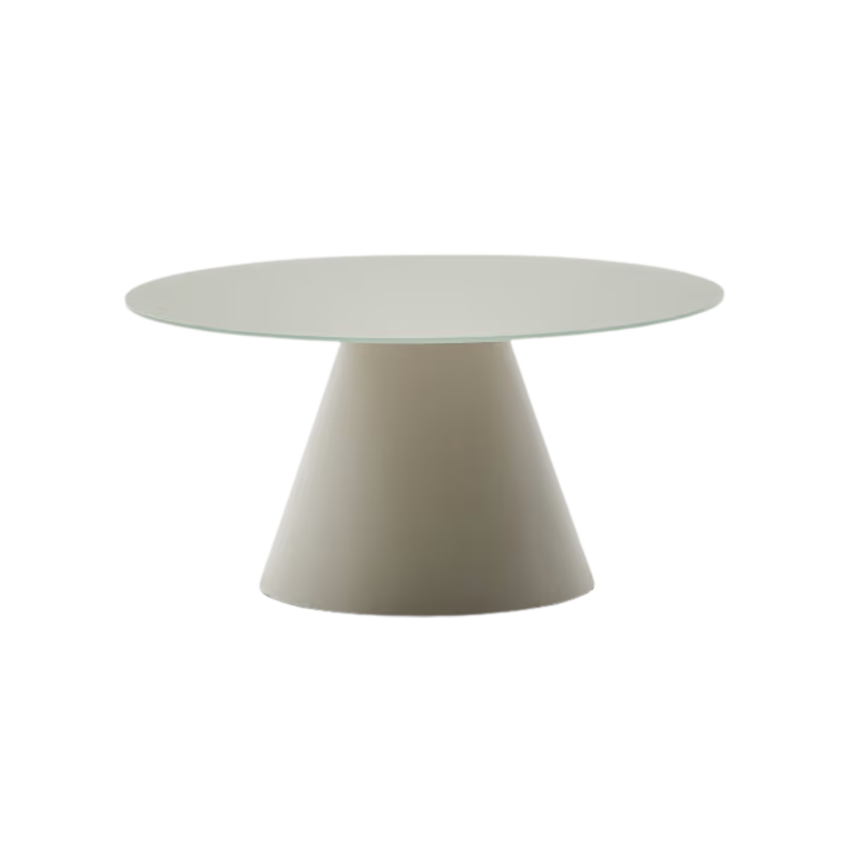 Mesa de centro Zeller acabado pintado beige con vidrio  Ø80 cm