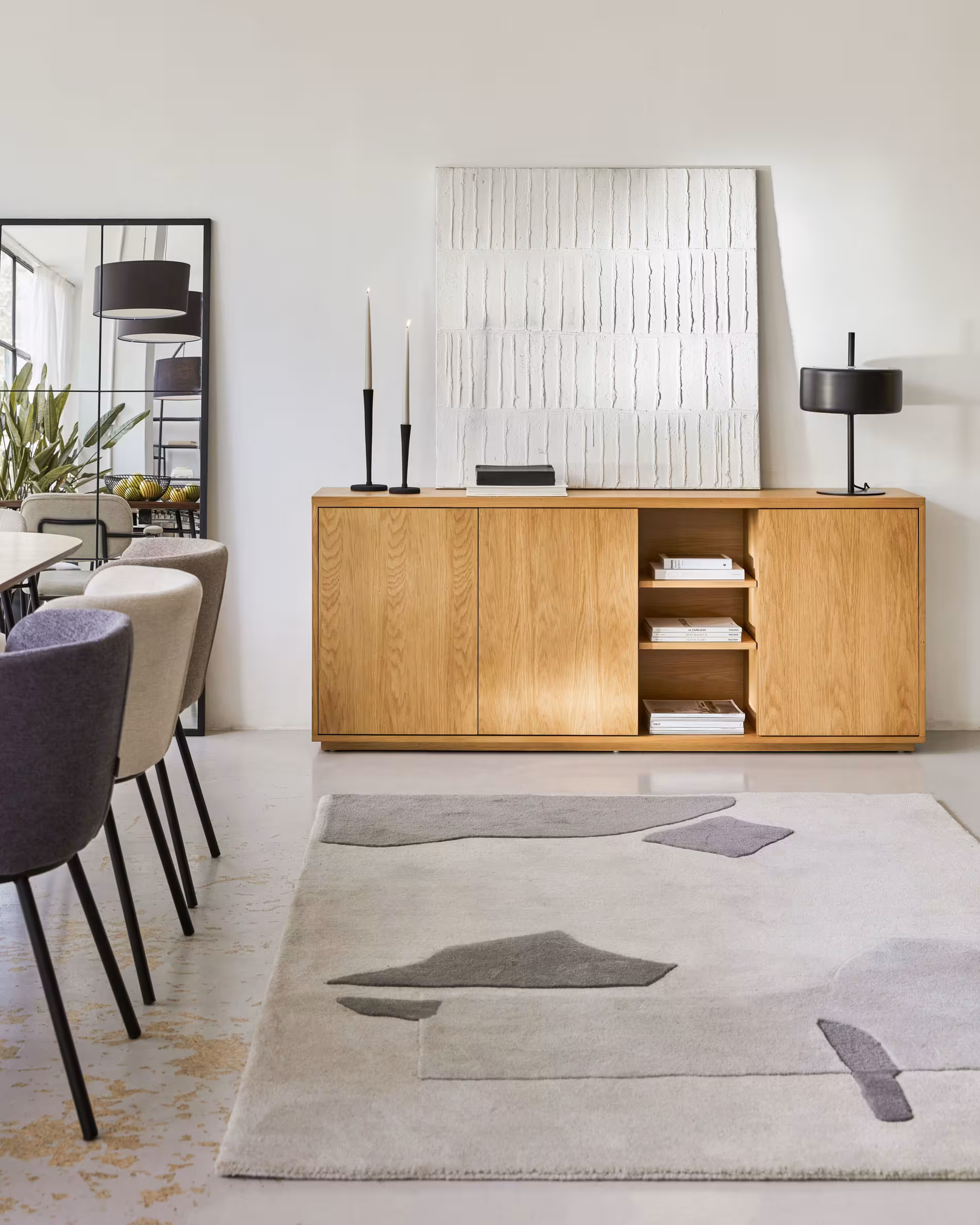 Aparador Lara 3 puertas de melamine duna 180 x 75 cm