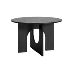 Mesa redonda Sashi de enchape de roble negro Ø 120 cm