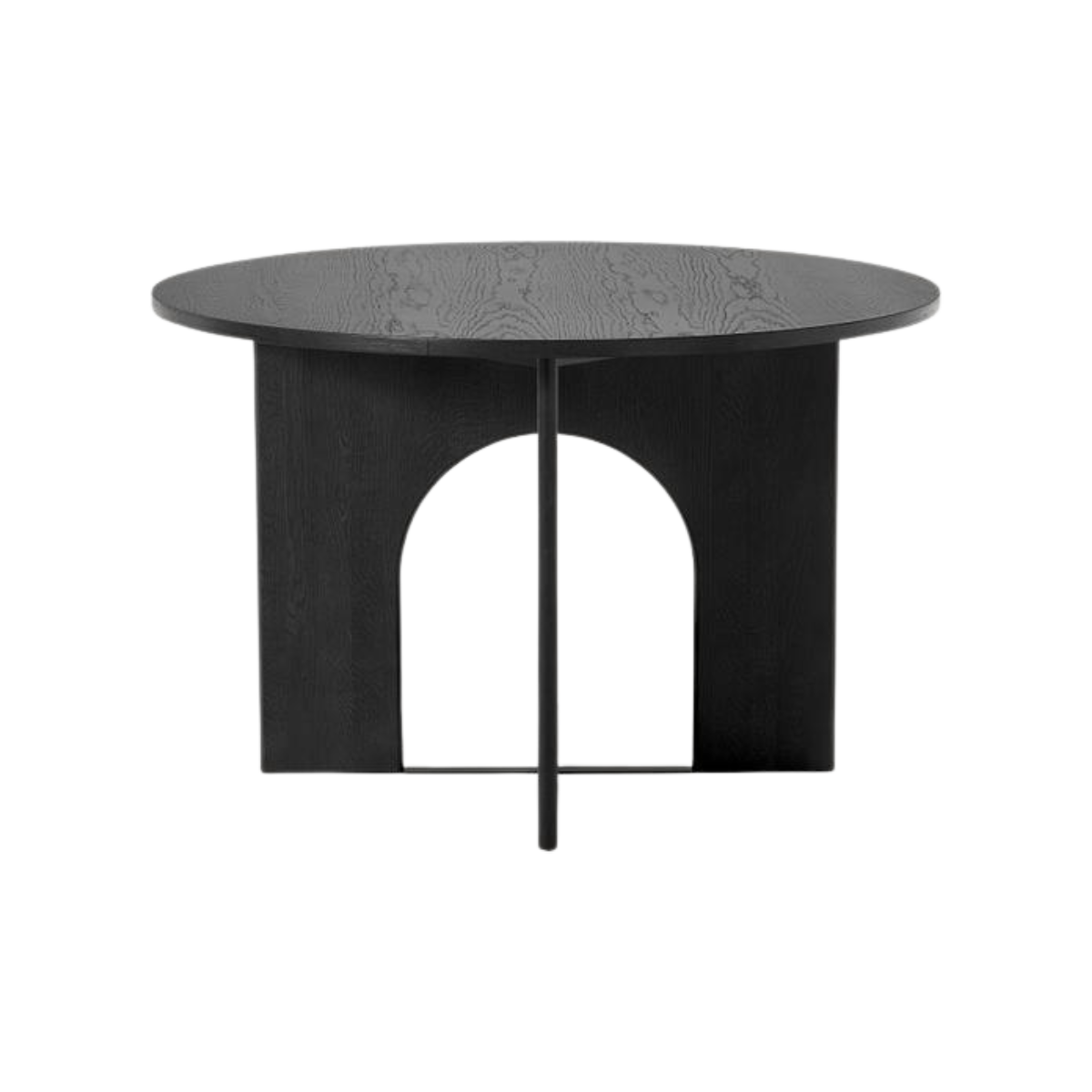 Mesa redonda Sashi de enchape de roble negro Ø 120 cm