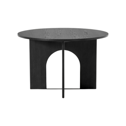 Mesa redonda Sashi de enchape de roble negro Ø 120 cm