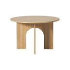 Mesa redonda Sashi de enchape de roble veteado Ø 120 cm