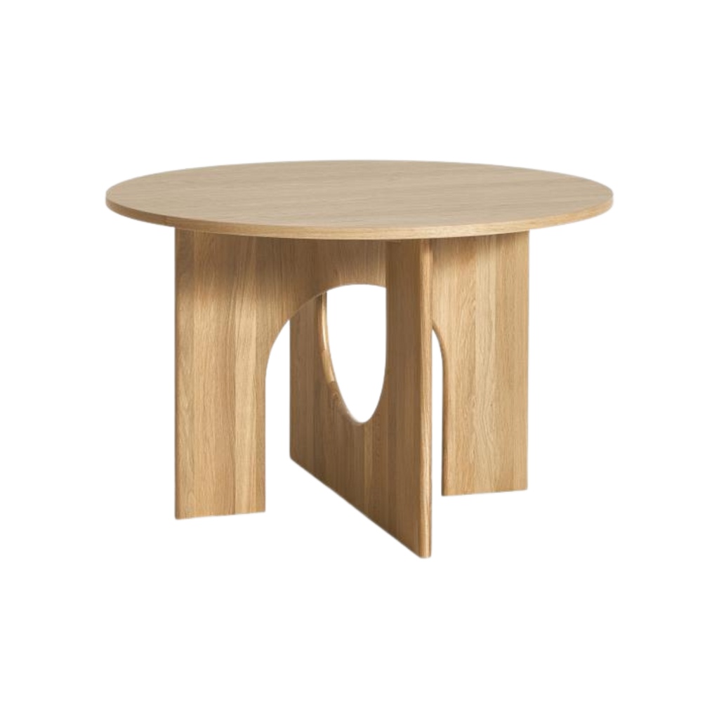 Mesa redonda Sashi de enchape de roble veteado Ø 120 cm