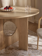 Mesa redonda Sashi de enchape de roble veteado Ø 120 cm
