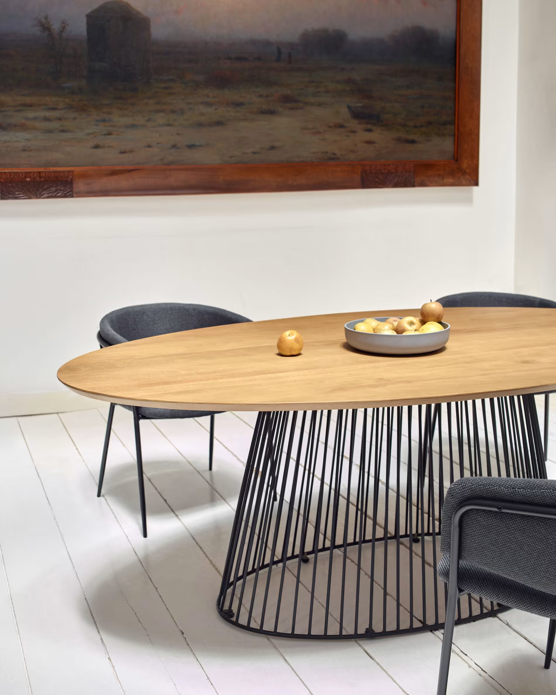 Mesa Zola con estructura metálica negro 200x100 cm