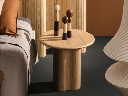 Mesa auxiliar Essi chapado en madera roble blanco