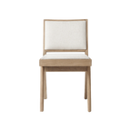 Silla Praia beige con patas de madera maciza