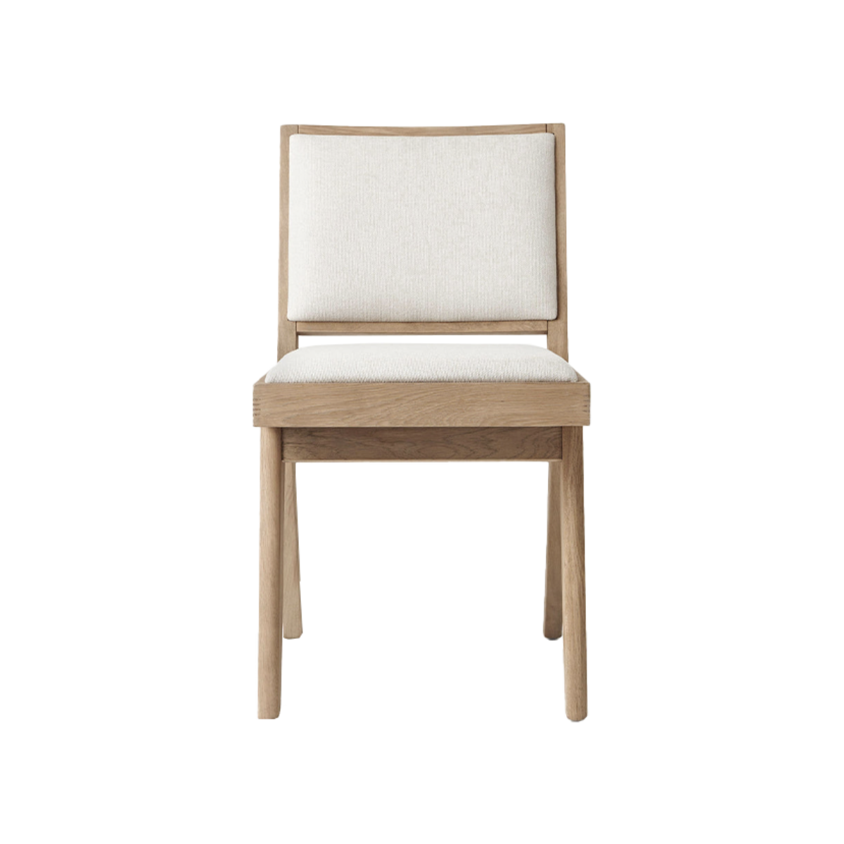 Silla Praia beige con patas de madera maciza