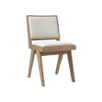 Silla Praia beige con patas de madera maciza