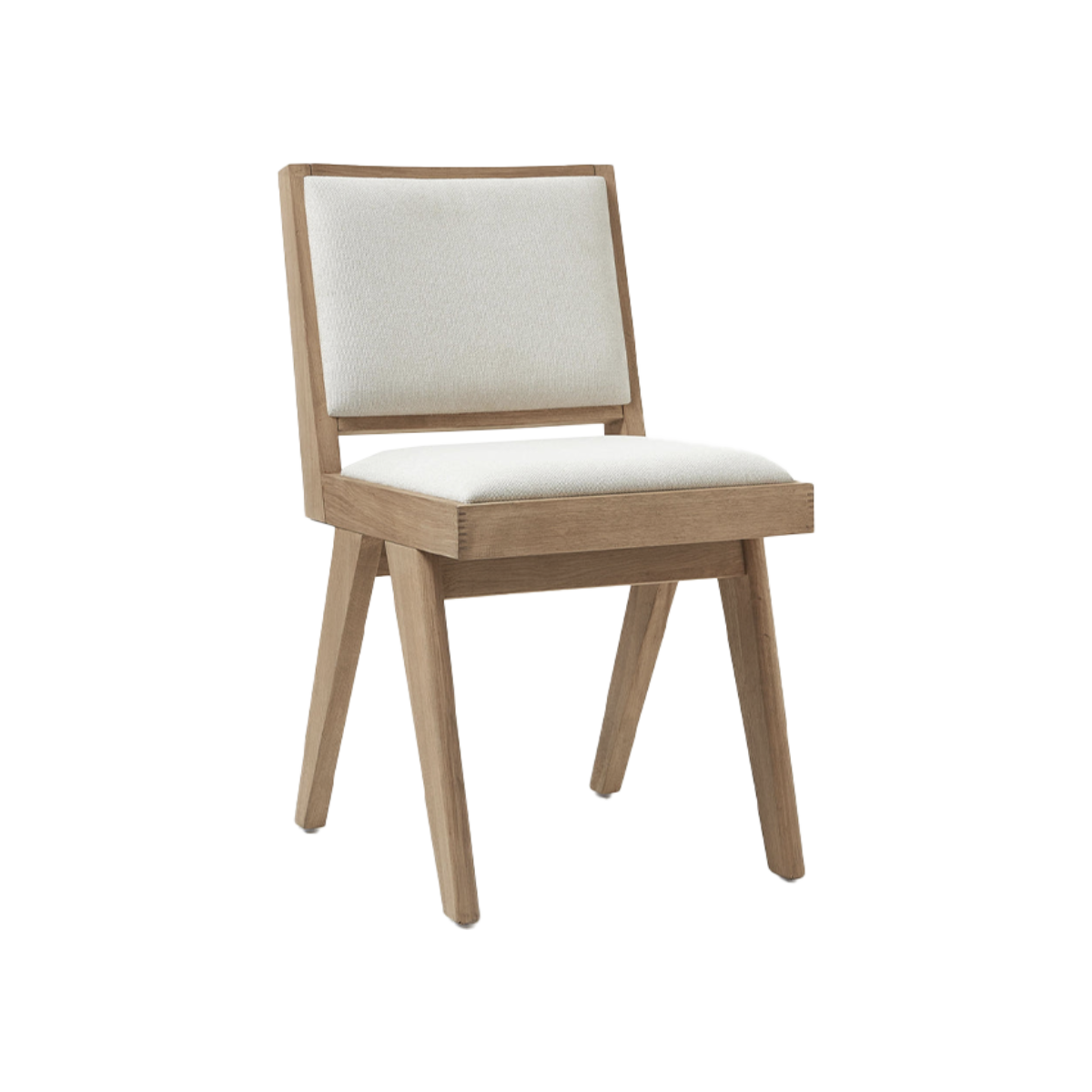 Silla Praia beige con patas de madera maciza
