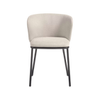 Silla Collin de chenilla beige y patas metálica negro
