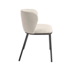 Silla Collin de chenilla beige y patas metálica negro