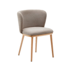 Silla Collin de chenilla marron con patas de madera maciza