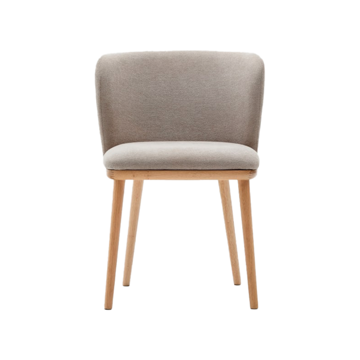 Silla Collin de chenilla marron con patas de madera maciza