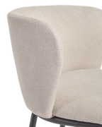 Silla Collin de chenilla beige y patas metálica negro