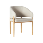 Silla Kara beige con patas de madera maciza