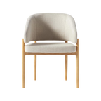 Silla Kara beige con patas de madera maciza