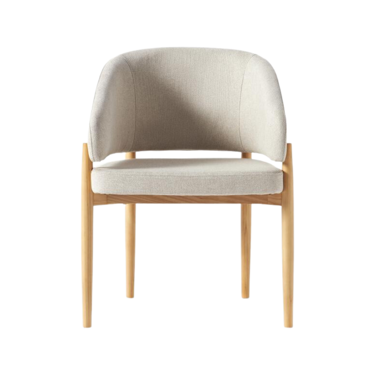 Silla Kara beige con patas de madera maciza