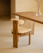 Silla Litta blanco de madera maciza cachimbo