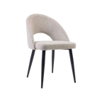 Silla Morgan beige y patas de madera negro