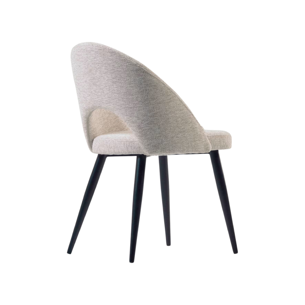 Silla Morgan beige y patas de madera negro