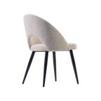 Silla Morgan beige y patas de madera negro