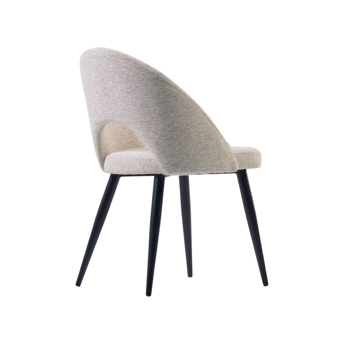 Silla Morgan beige y patas de madera negro