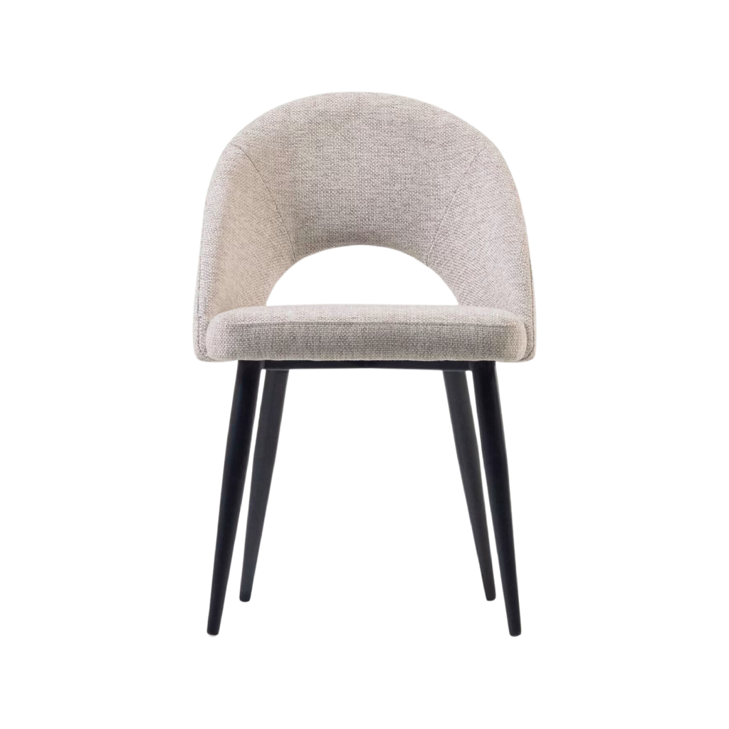 Silla Morgan beige y patas de madera negro