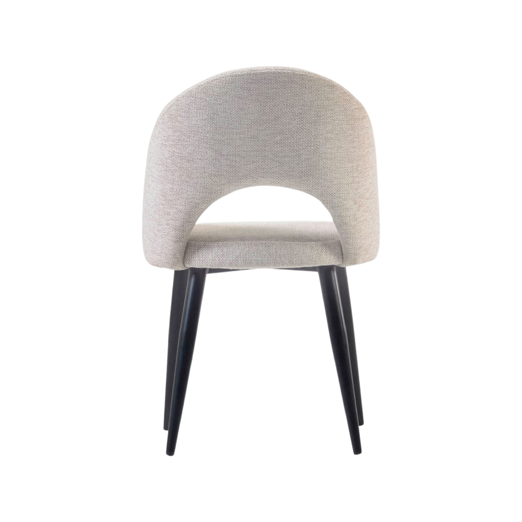 Silla Morgan beige y patas de madera negro