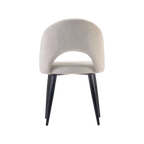 Silla Morgan beige y patas de madera negro