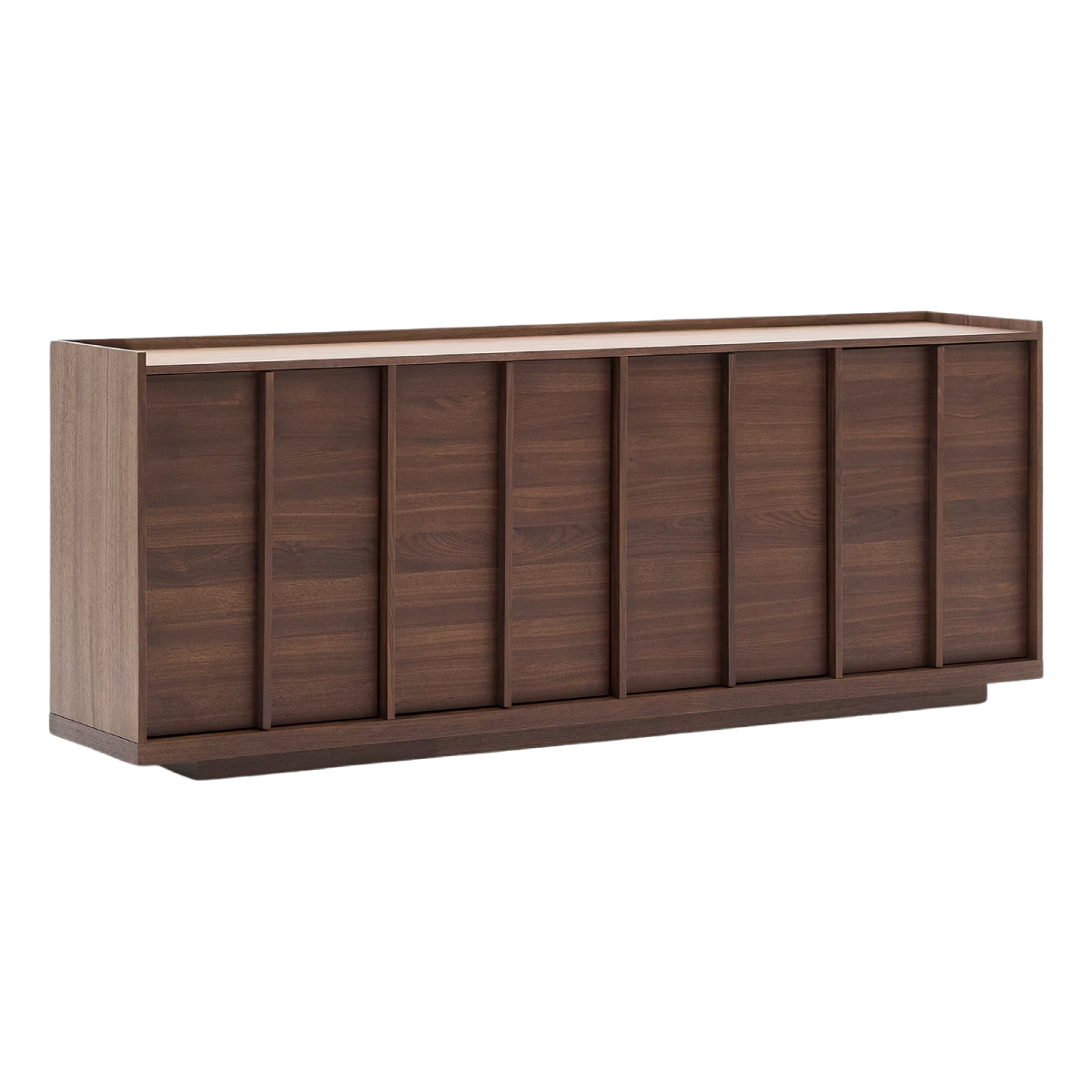 Aparador Francis de melamine nogal oscuro con acabado oscuro 200 x 80 cm