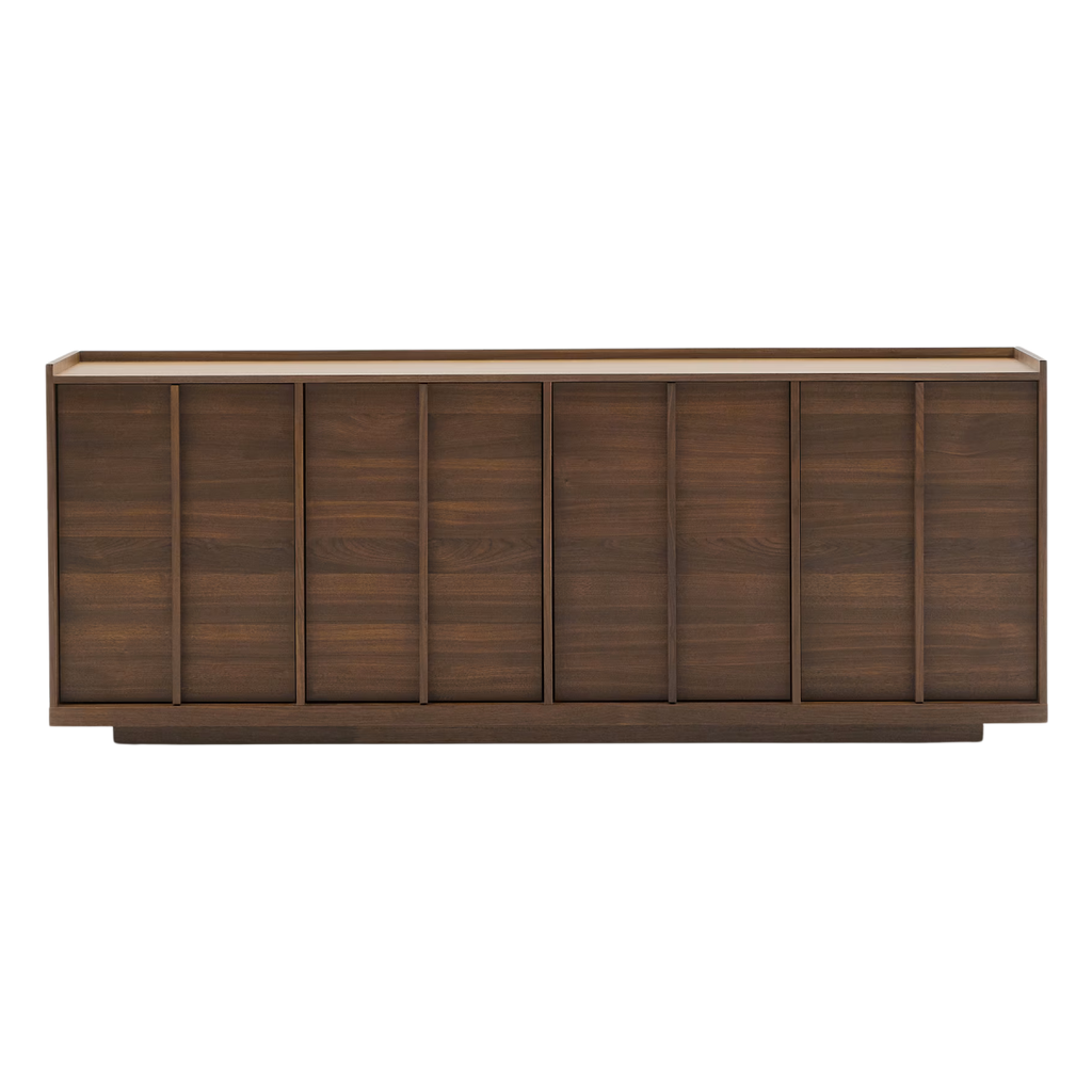 Aparador Francis de melamine nogal oscuro con acabado oscuro 200 x 80 cm
