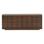 Aparador Francis de melamine nogal oscuro con acabado oscuro 200 x 80 cm