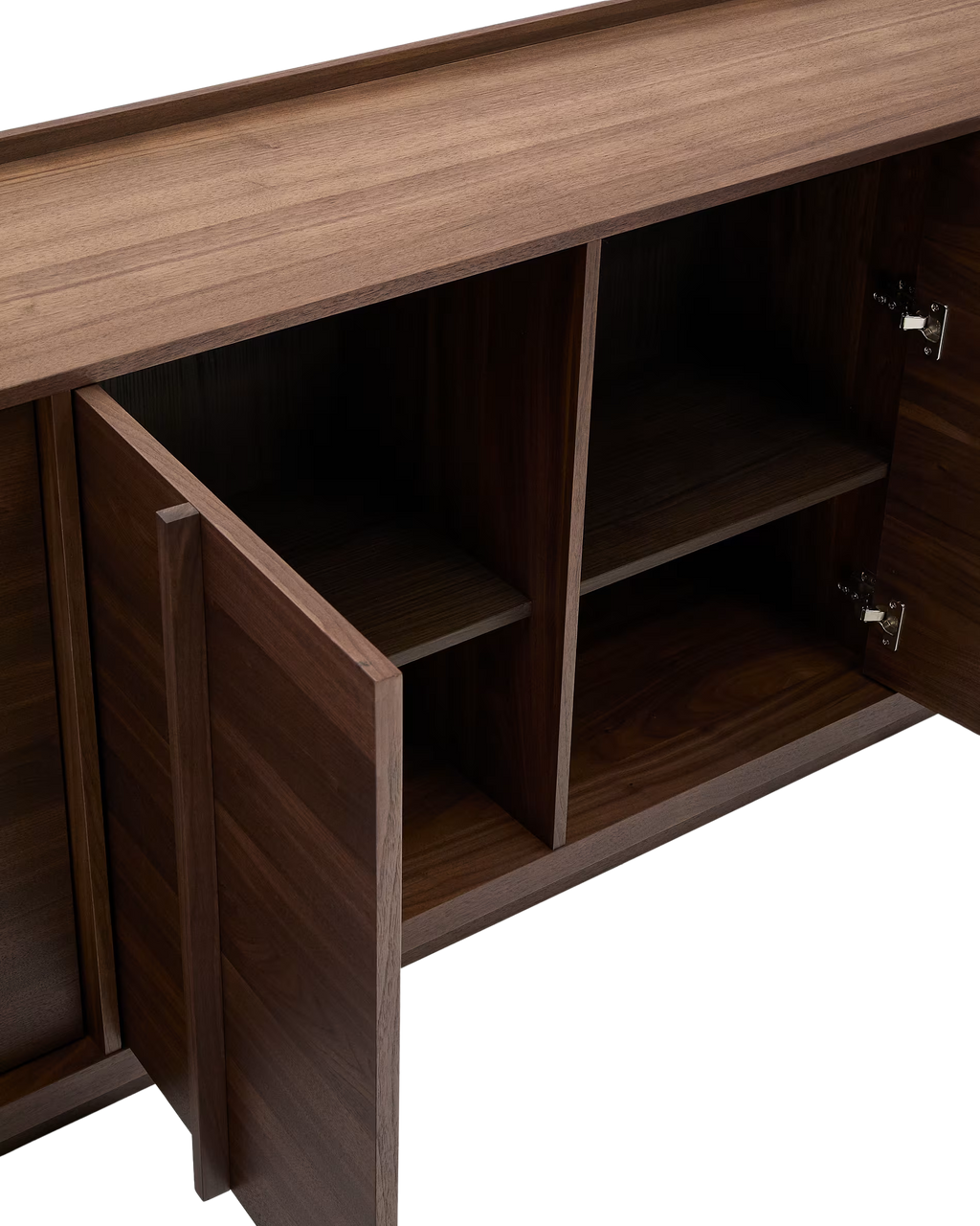 Aparador Francis de melamine nogal oscuro con acabado oscuro 200 x 80 cm