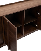 Aparador Francis de melamine nogal oscuro con acabado oscuro 200 x 80 cm