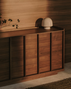 Aparador Francis de melamine nogal oscuro con acabado oscuro 200 x 80 cm
