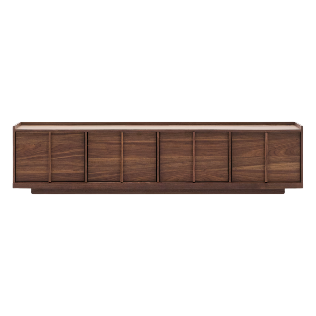 Mueble de TV Francis de melamina nogal oscuro 200 x 45 cm