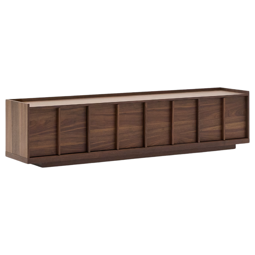 Mueble de TV Francis de melamina nogal oscuro 200 x 45 cm