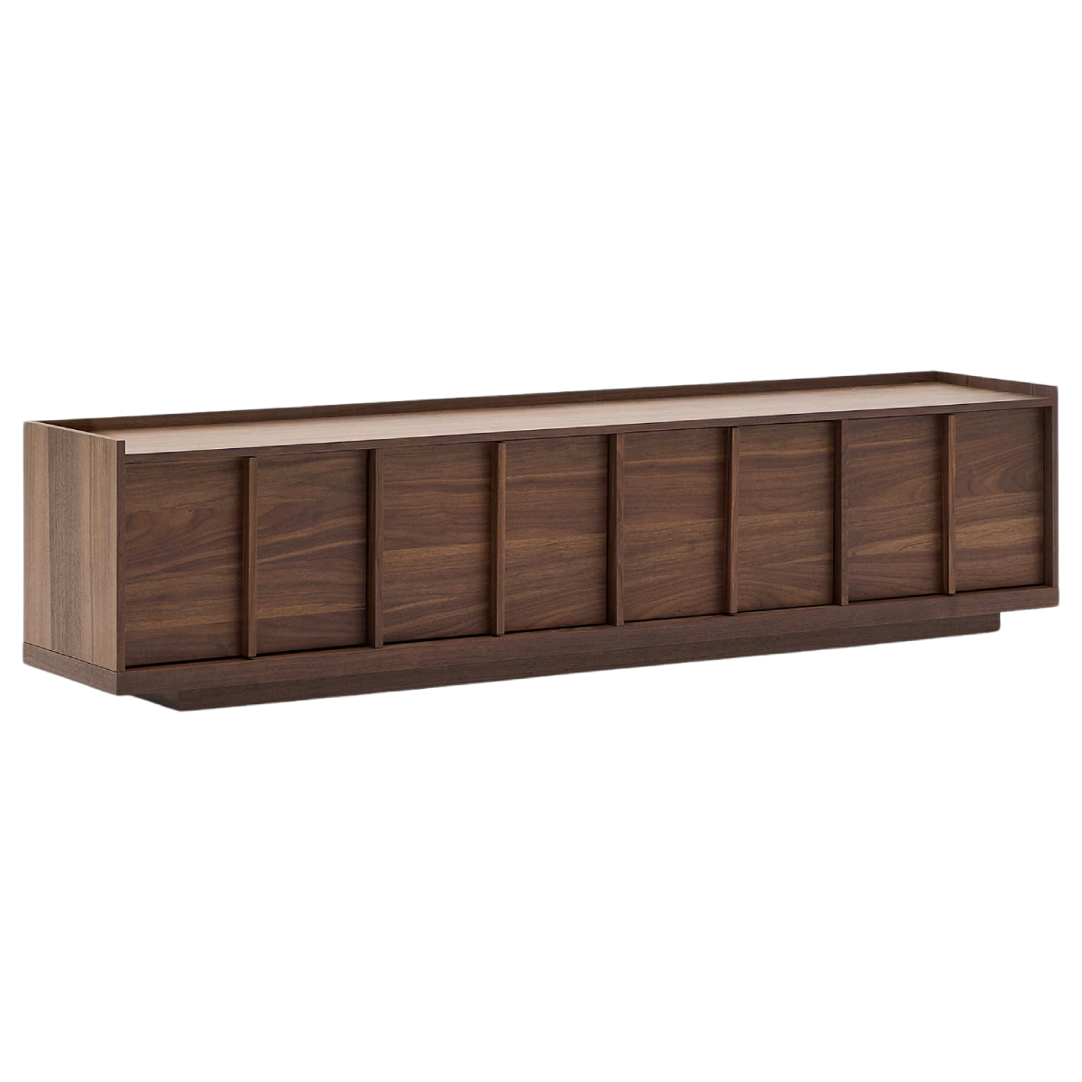 Mueble de TV Francis de melamina nogal oscuro 200 x 45 cm