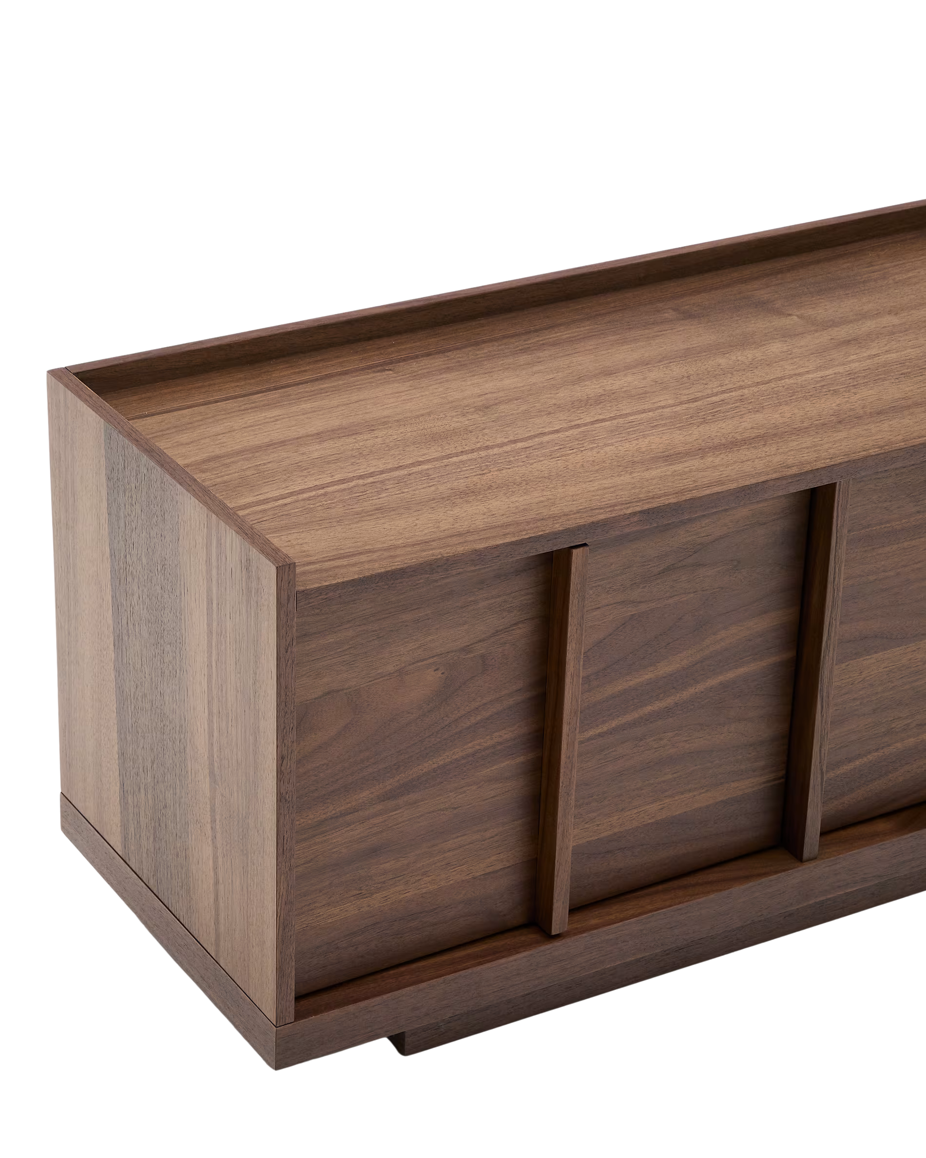 Mueble de TV Francis de melamina nogal oscuro 200 x 45 cm