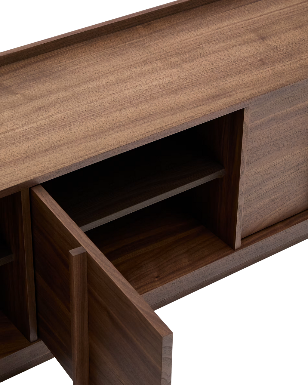 Mueble de TV Francis de melamina nogal oscuro 200 x 45 cm