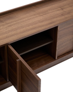 Mueble de TV Francis de melamina nogal oscuro 200 x 45 cm