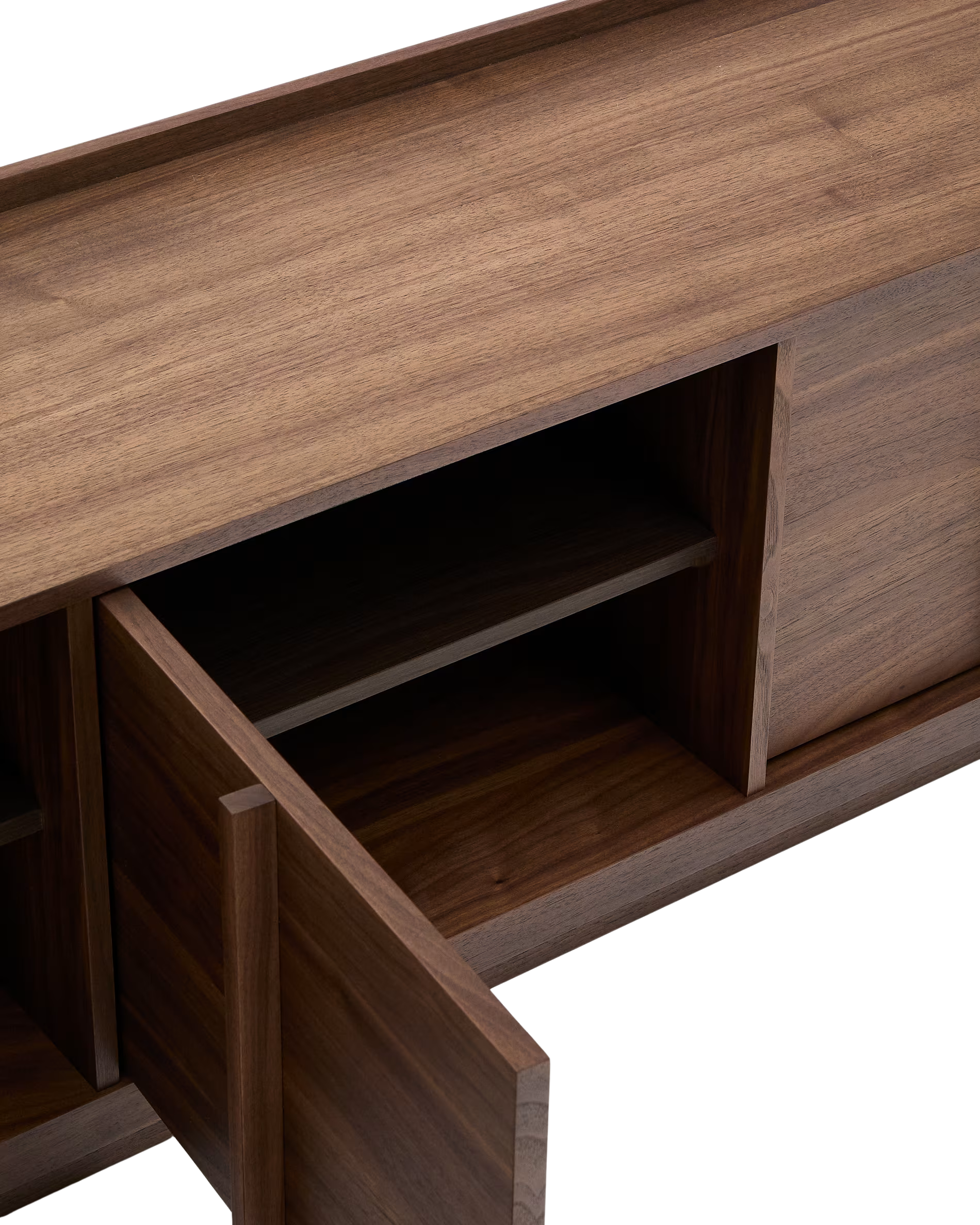 Mueble de TV Francis de melamina nogal oscuro 200 x 45 cm