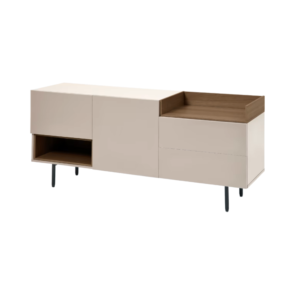 Aparador Kely de melamina con 2 puertas y 2 cajones